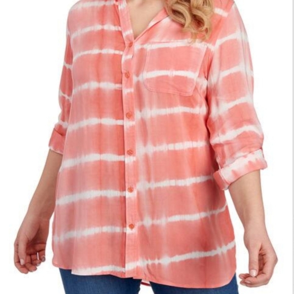 🌟HP🌟VELVET HEART Women's Plus Size Tie Dye Shirt - Picture 6 of 12